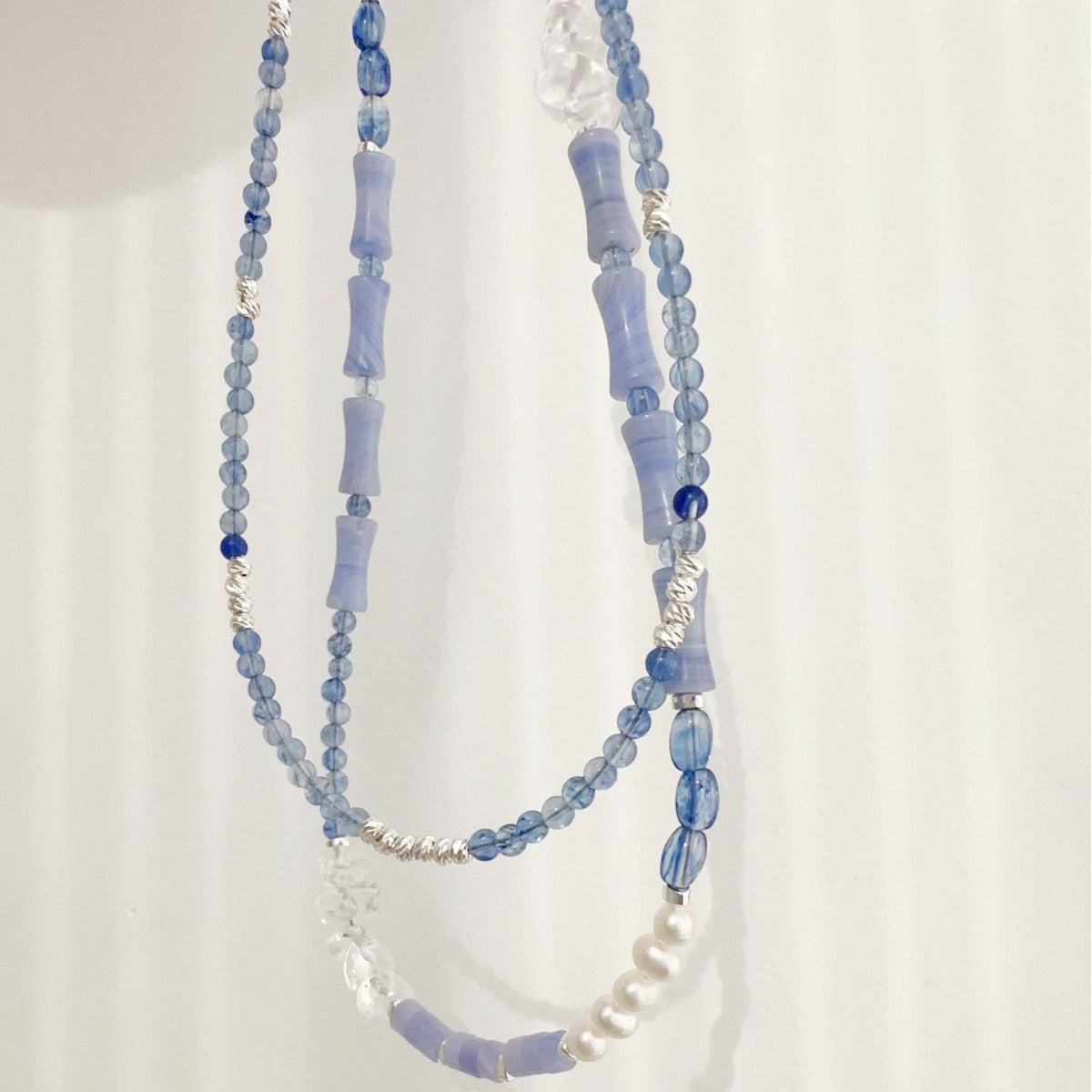 JEKIRA Chinese Ink-Wash Style Blue Gemstone Necklace