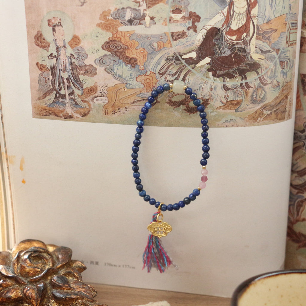 JEKIRA Ethnic Blue Gemstone Ruyi Lock Bracelet