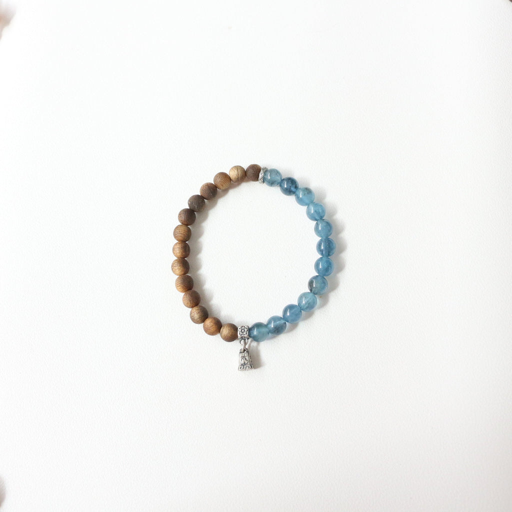 Jekira Aquamarine & Wood Beaded Bracelets