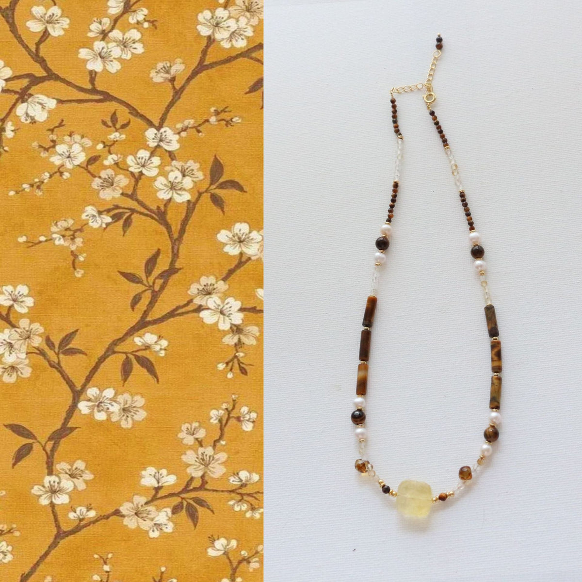 Jekira Maillard Tiger’s Eye & Citrine Jewelry Set