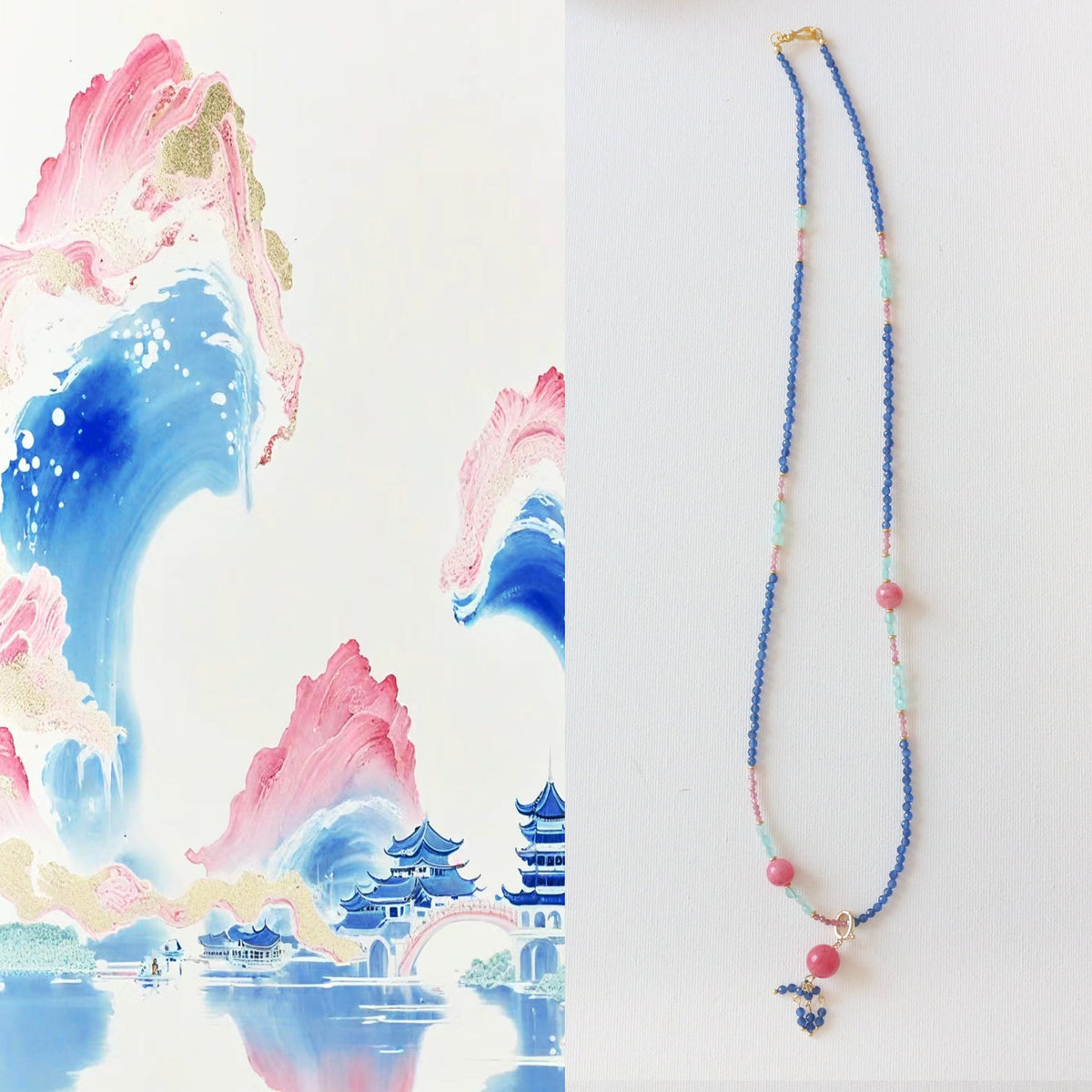 JEKIRA Multicolor Gemstone Beaded Necklace – 65cm Boho Jewelry
