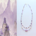 Jekira Double Layer Lavender Baroque Pearl & Agate Necklace