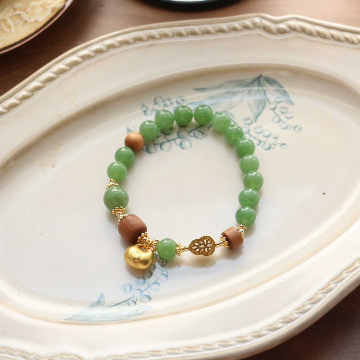 JEKIRA Chrysoprase Wood Gourd Bracelet