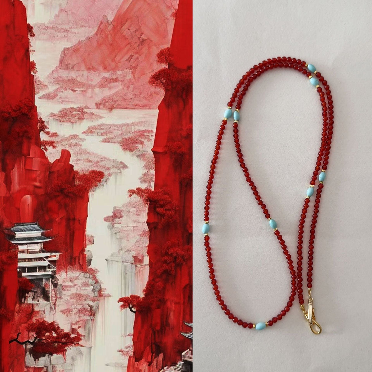 Jekira | Red Agate & Turquoise Jewelry Set