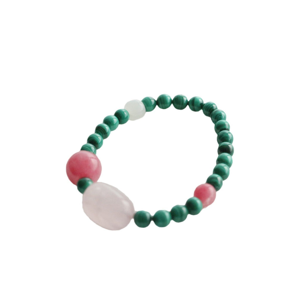 JEKIRA Natural Green Tiger Eye Beaded Bracelet