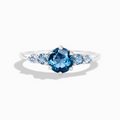 Ombre Blue Topaz Five Stone Ring in Sterling Silver