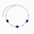 Blue Sapphire Bracelet in Sterling Silver