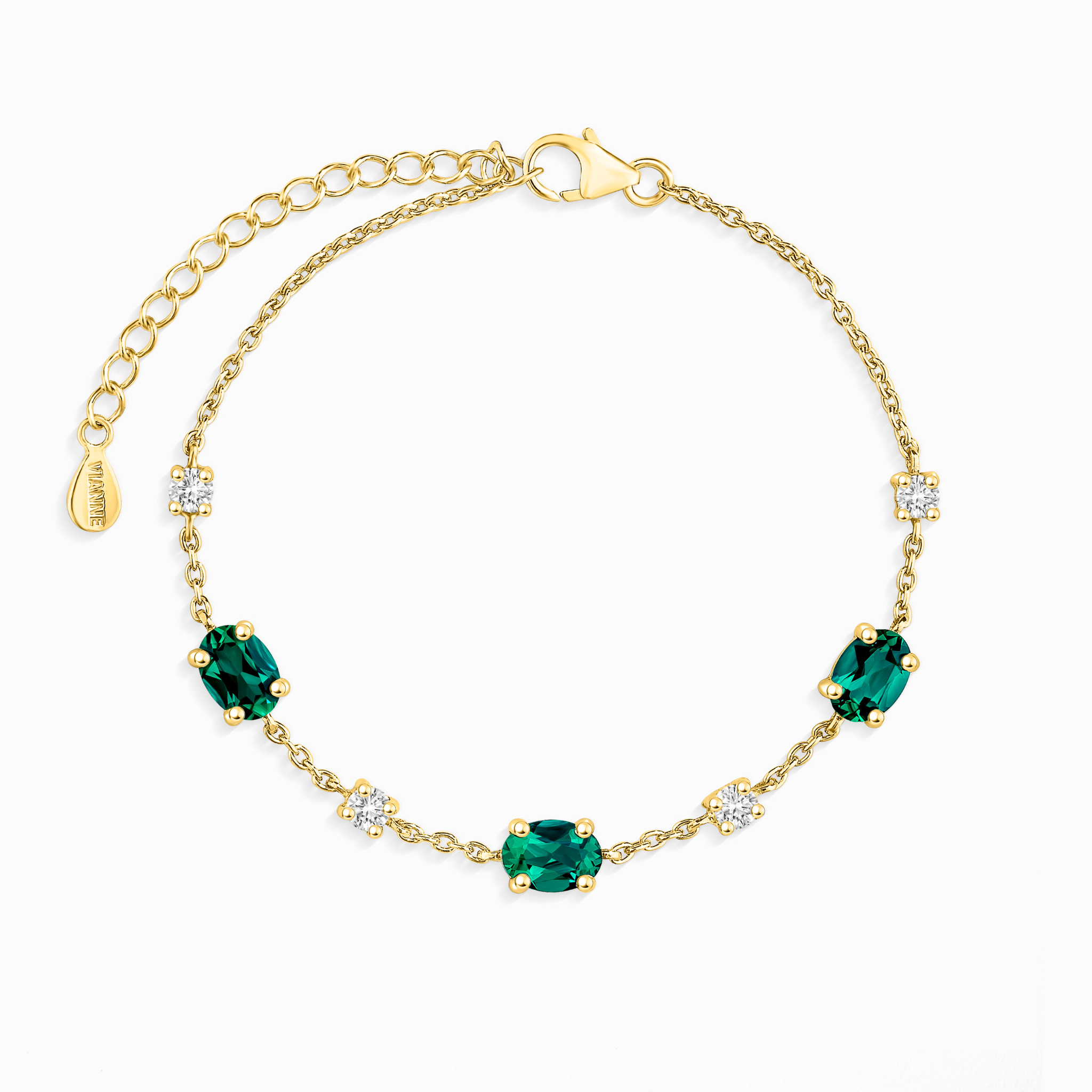 Emerald Bracelet in 18k Gold Vermeil