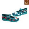 Chocolaticas® Paint the Roses Red – Gothic Floral Mary Jane Flats - Size UK 8.5 Left Only!