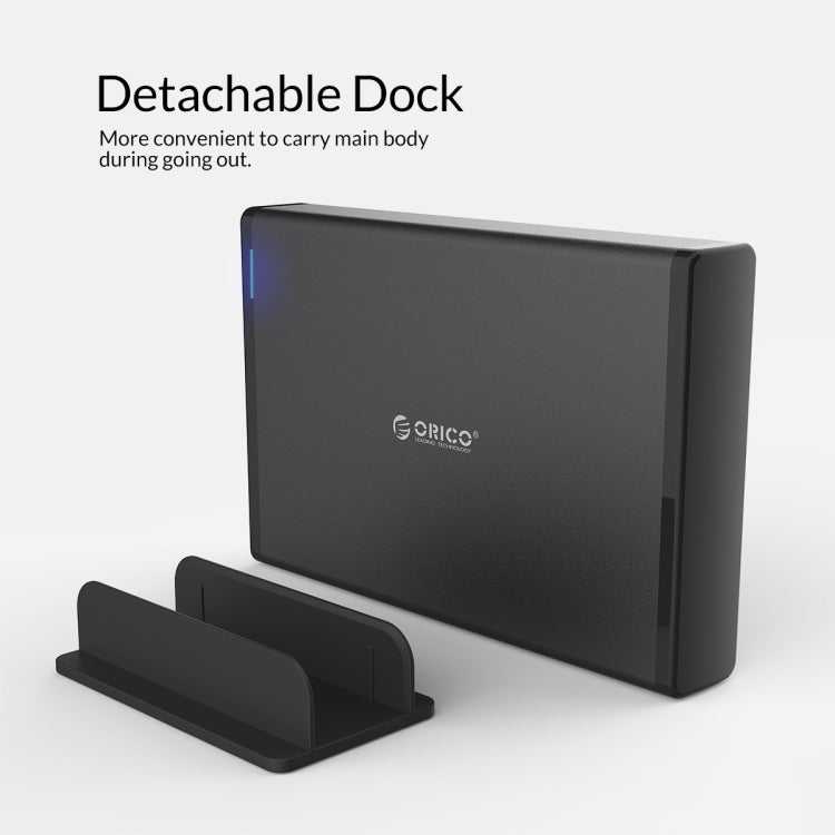 ORICO 7688C3 8TB 3.5 inch USB-C / Type-C Mobile HDD Enclosure with Detachable Base, Cable Length: 1m