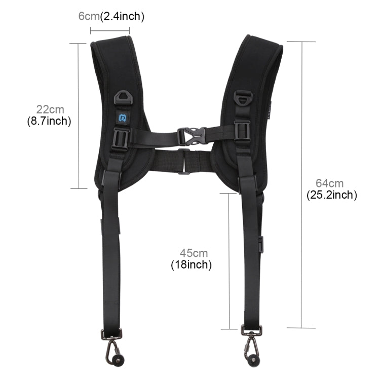 PULUZ 3 in 1 Multi-functional Bundle Waistband Strap + Double Shoulders Strap + Capture Camera Clip Kits with Hook for SLR / DSLR Cameras, Waistband Strap Kits