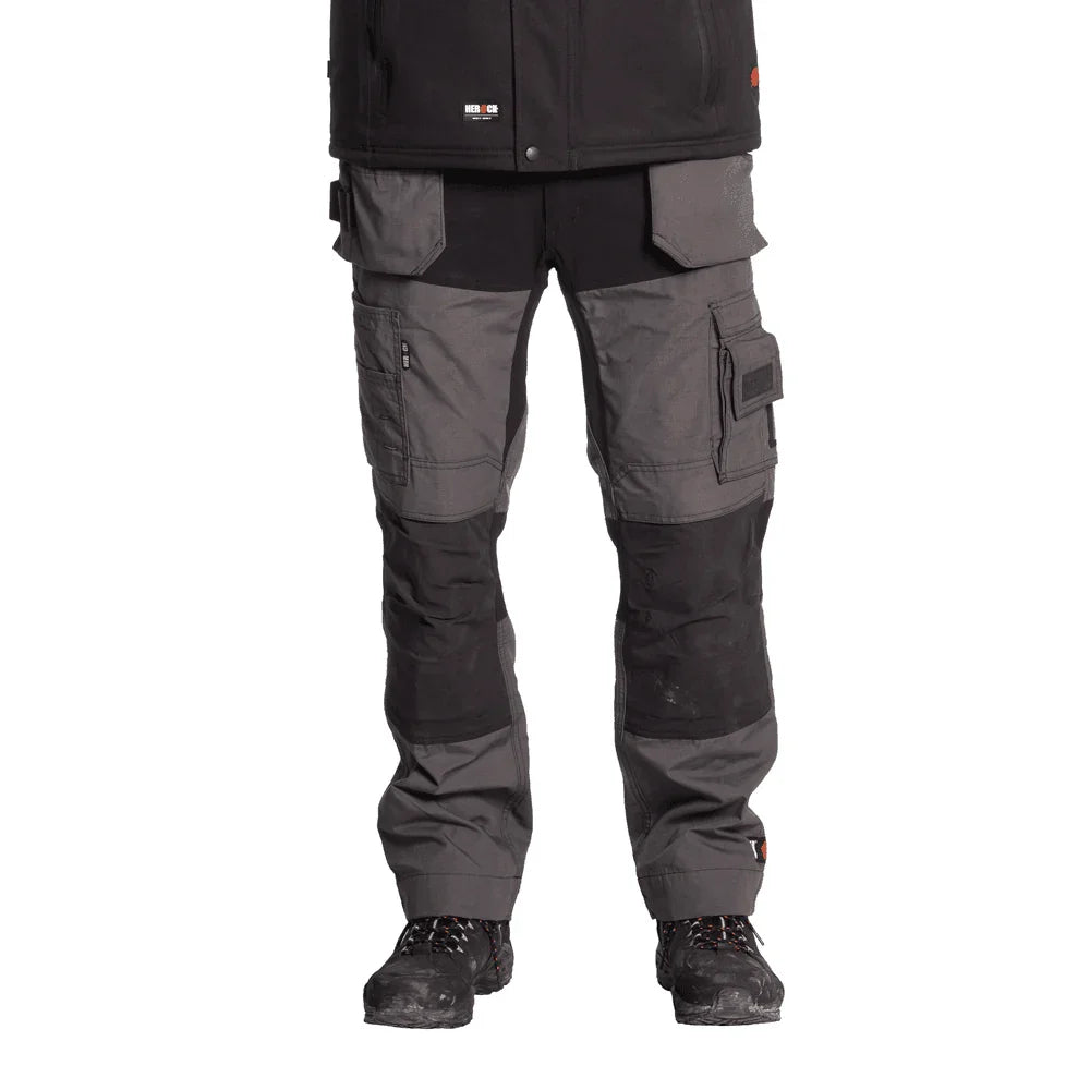 Herock Spector Short Leg Multi Pocket Holster Pocket Kneepad Stretch Trousers Antracite / Black / 30" Waist, 28" Leg