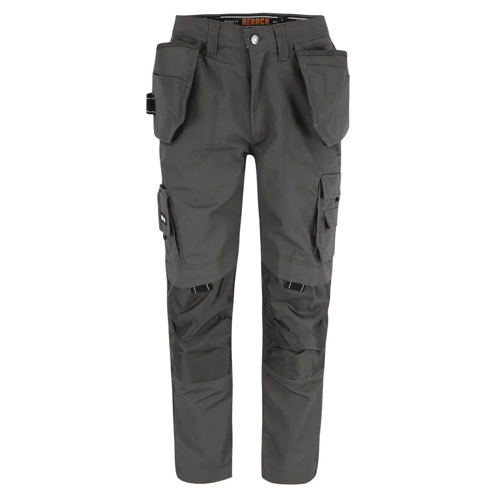 Herock Dagan Short Leg Water-Repellent Holster Pocket Kneepad Trousers Grey 40" Waist, 28" Leg