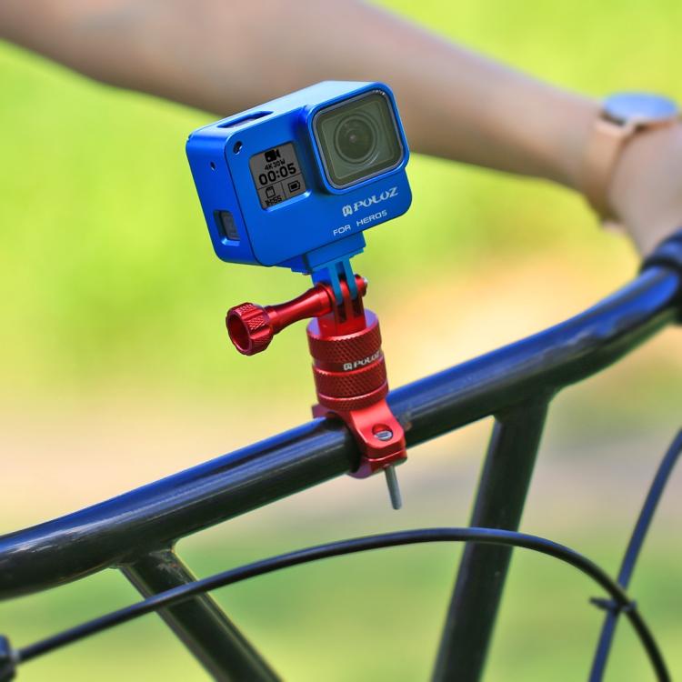 PULUZ 360 Degree Rotation Bike Aluminum Handlebar Adapter Mount with Screw for GoPro, Insta360, DJI and Other Action Cameras, China Stock (Red), China Stock (Blue), Handlebar Adapter Mount 1