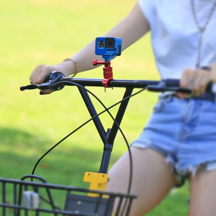 PULUZ 360 Degree Rotation Bike Aluminum Handlebar Adapter Mount with Screw for GoPro, Insta360, DJI and Other Action Cameras, China Stock (Red), China Stock (Blue), Handlebar Adapter Mount 1
