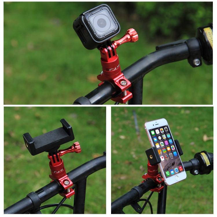 PULUZ 360 Degree Rotation Bike Aluminum Handlebar Adapter Mount with Screw for GoPro, Insta360, DJI and Other Action Cameras, China Stock (Red), China Stock (Blue), Handlebar Adapter Mount 1
