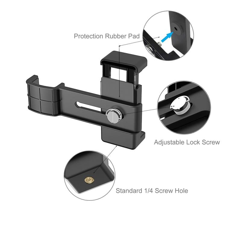 PULUZ Smartphone Fixing Clamp 1/4 inch Holder Mount Bracket for DJI OSMO Pocket / Pocket 2, Clamp