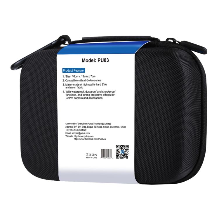 PULUZ Waterproof Carrying and Travel Case for GoPro, DJI Osmo Action and other Sport Cameras Accessories, Small Size: 16cm x 12cm x 7cm, For GoPro, Size: 16cm x 12cm x 7cm