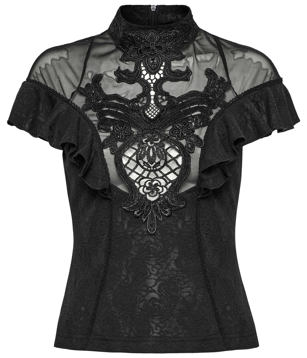 Punk Rave Gothic Applique Top