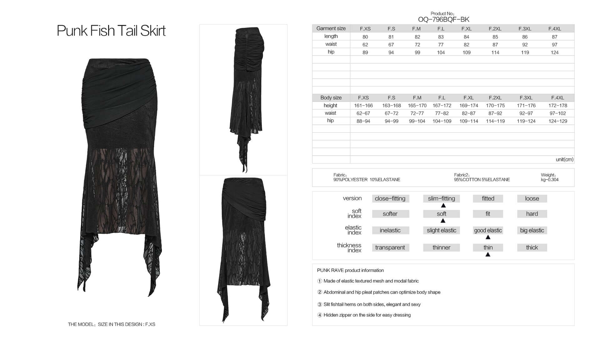 Punk Rave Arti Fishtail Skirt - Size UK 22 Left Only!