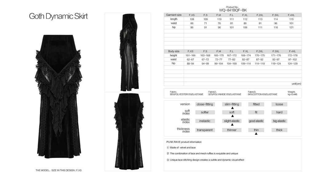 Punk Rave Nera Goth Dynamic Skirt - Size UK 22 Left Only!