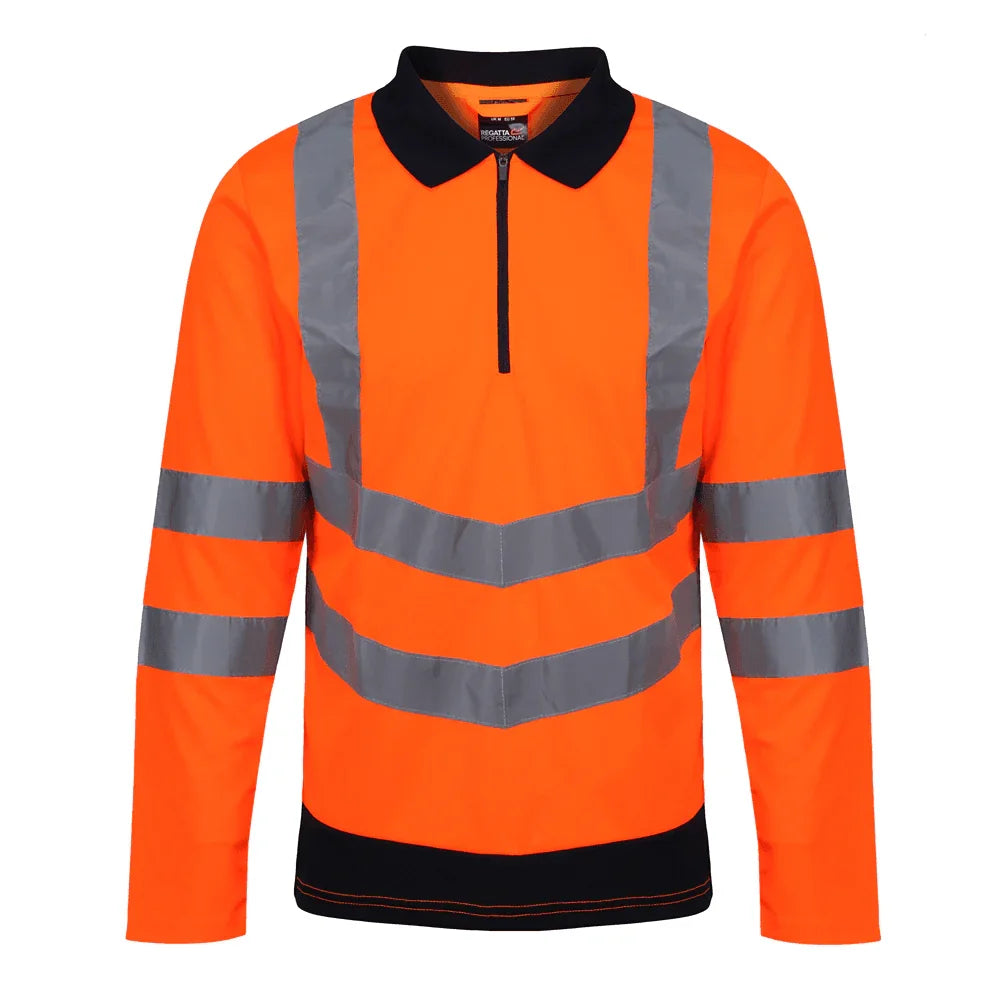 Regatta TRS192 Pro Hi-Vis Long Sleeved Polo Shirt