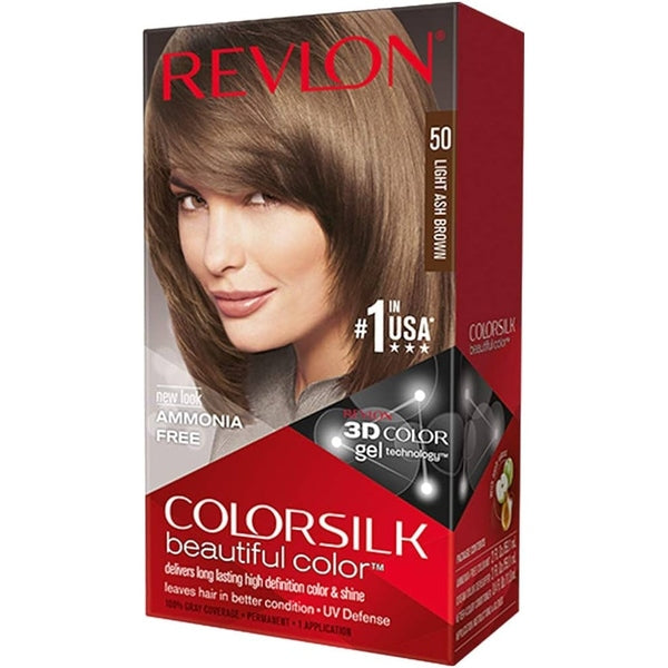 Revlon ColorSilk Permanent Hair Colour - 50 Light Ash Brown