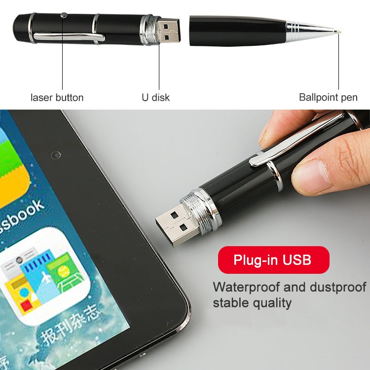 3 in 1 Laser Pen Style USB Flash Disk, Silver (8GB), 8GB (Silver)