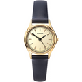 Sekonda Ladies Basic Round Gold Plated Dial Blue Leather Strap Watch 2813