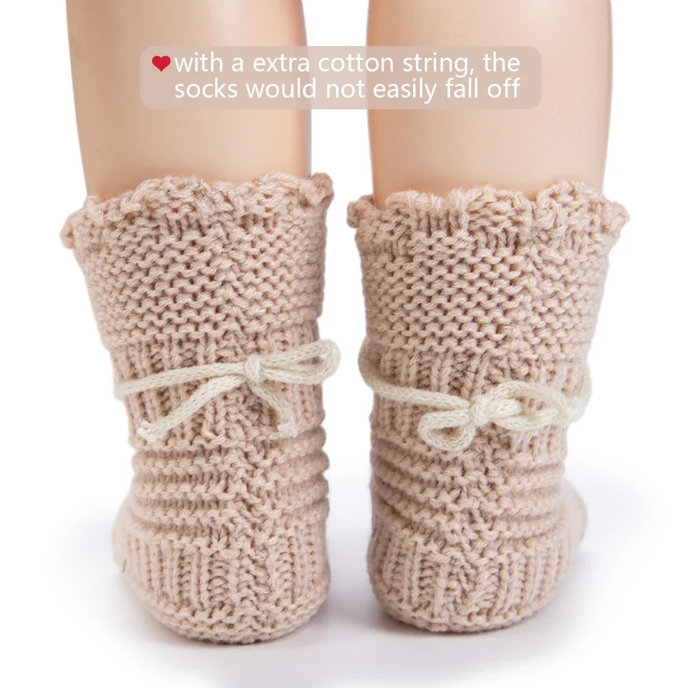 Handmade Baby Knit Booties 0-12 Months – Soft Crochet Infant Socks, Warm Newborn Walking Shoes for Boys & Girls