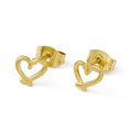 Small Gold Heart Stud Earrings