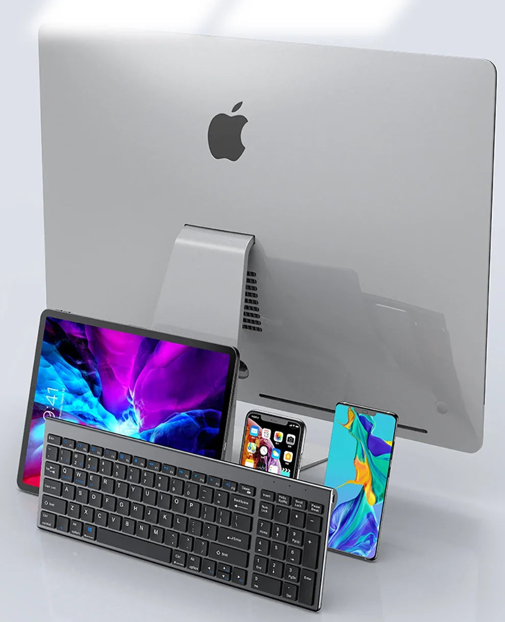 Slim Rechargeable Bluetooth Keyboard and Mouse Set for Laptop Computer 2.4G USB Wireless Keyboard and Mouse Combo