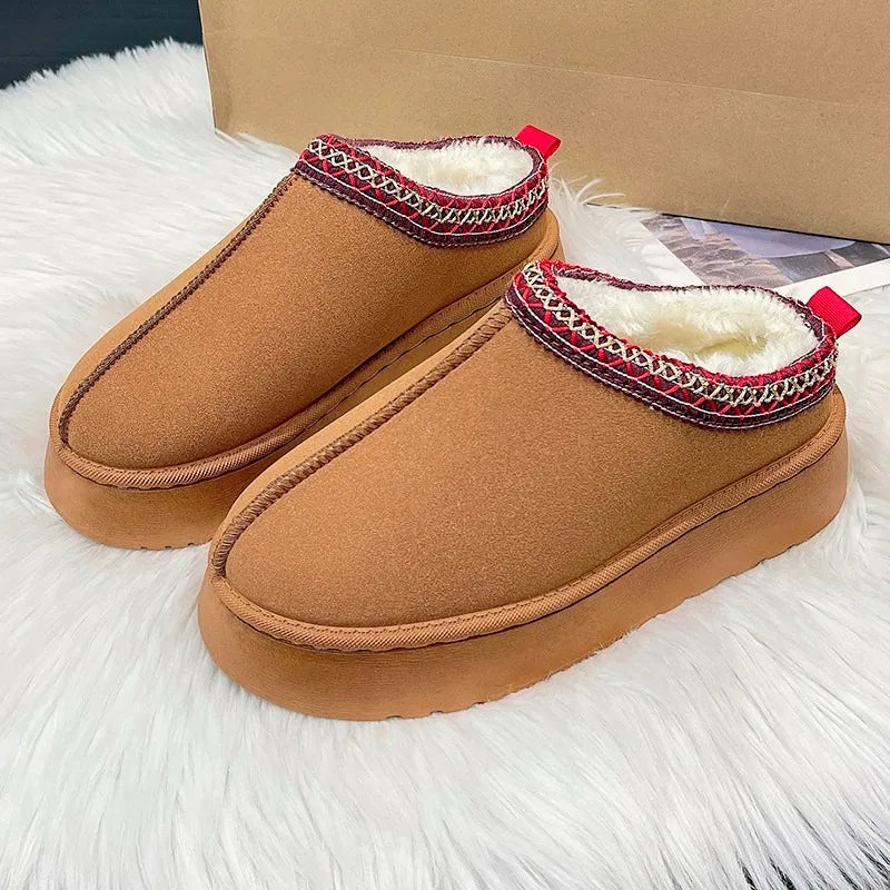 Women's Wool Slippers Warm Platform Wool Slippers