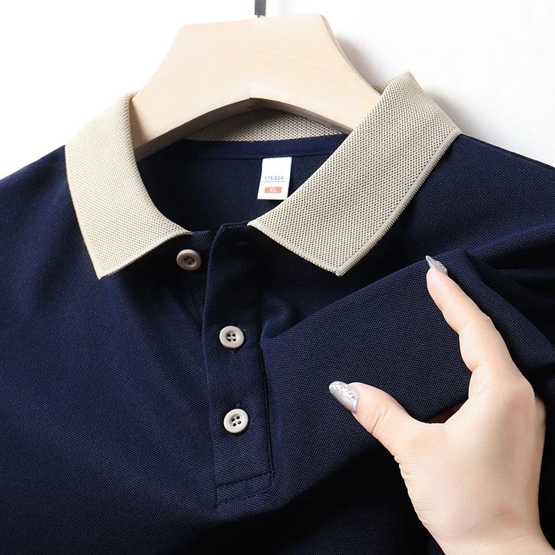 Men's Solid Color Casual Polo Shirt – Short Sleeve Summer Fashion Comfortable