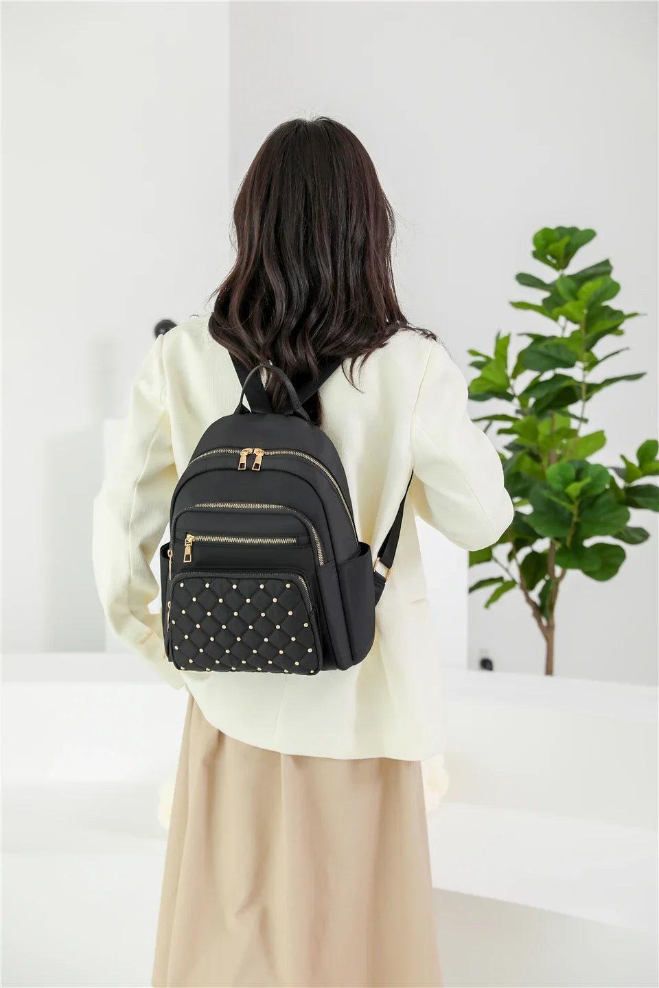 Fashion Bagpack Women High Quality Nylon Backpacks Female Big Travel Back Pack Large School Bags for Teenage Girls Shoulder Bag