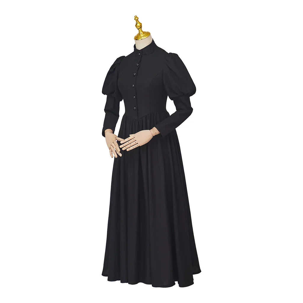 Victorian Gothic Mourning Bustle Ball Gown – Steampunk Day Dress