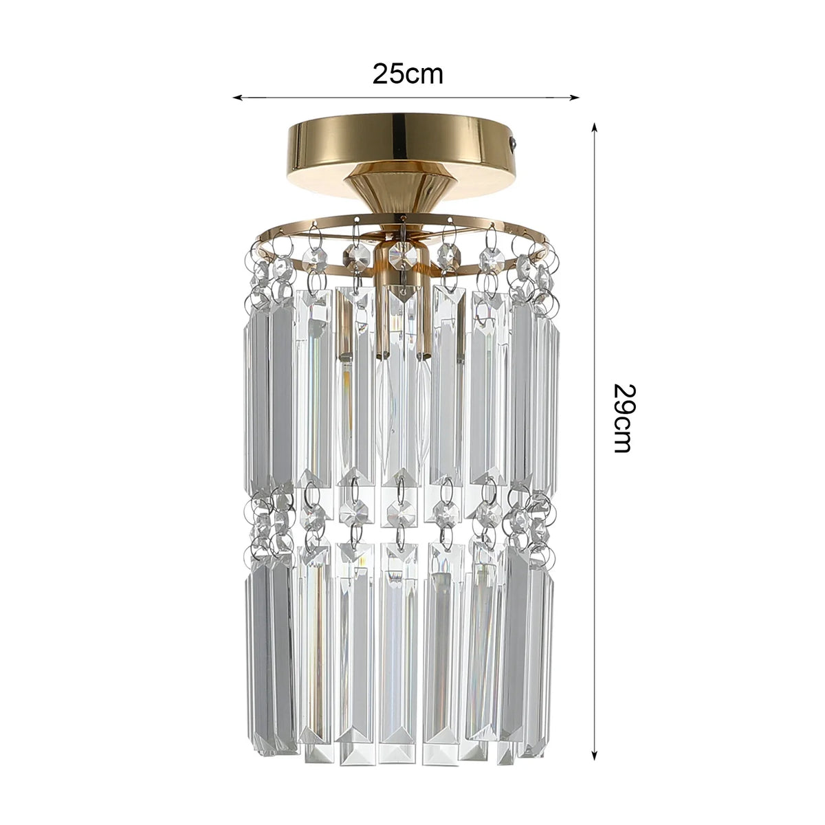 KOMORE Crystal Mount Ceiling Light 23cm /25cm / 30cm Dia for Living Room, Bedroom, Kitchen