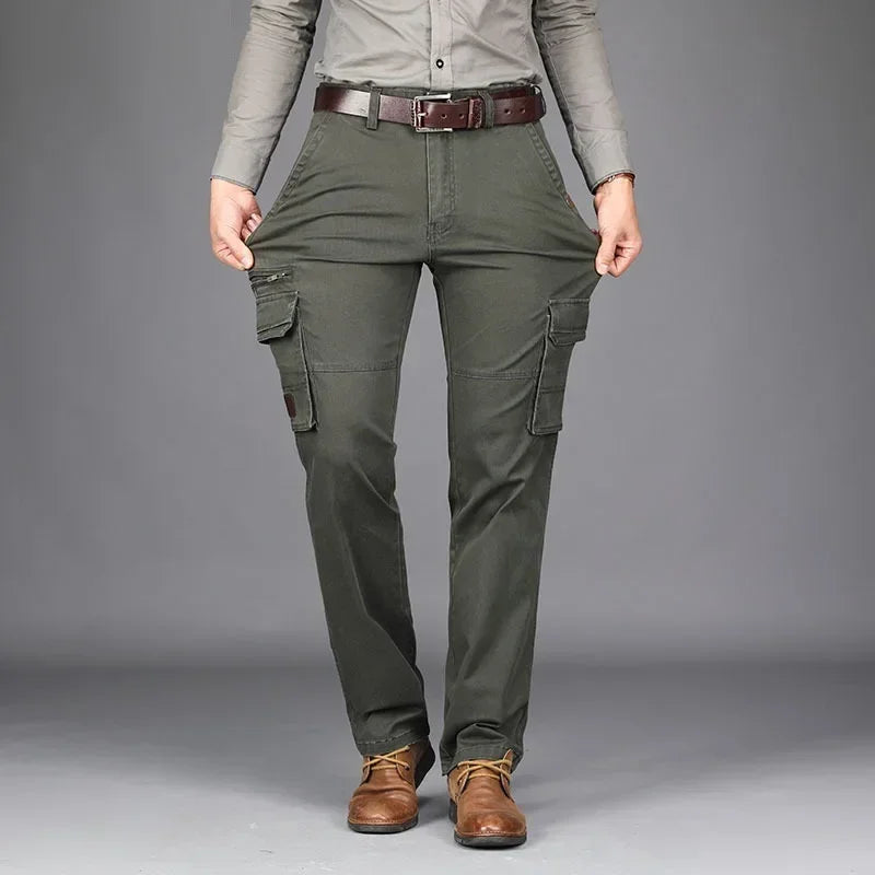 Cargo Pants Military Style Autumn Spring Army Cotton Men's Many Pockets Tactical Straight Fit Work Trousers Male Combat Joggers
