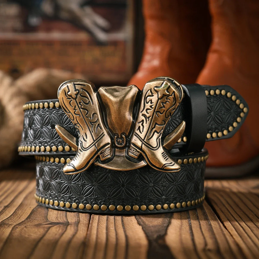 Casual Retro PU Belt – Unisex Western-Style Waist Accessory with Metal Buckle Unisex