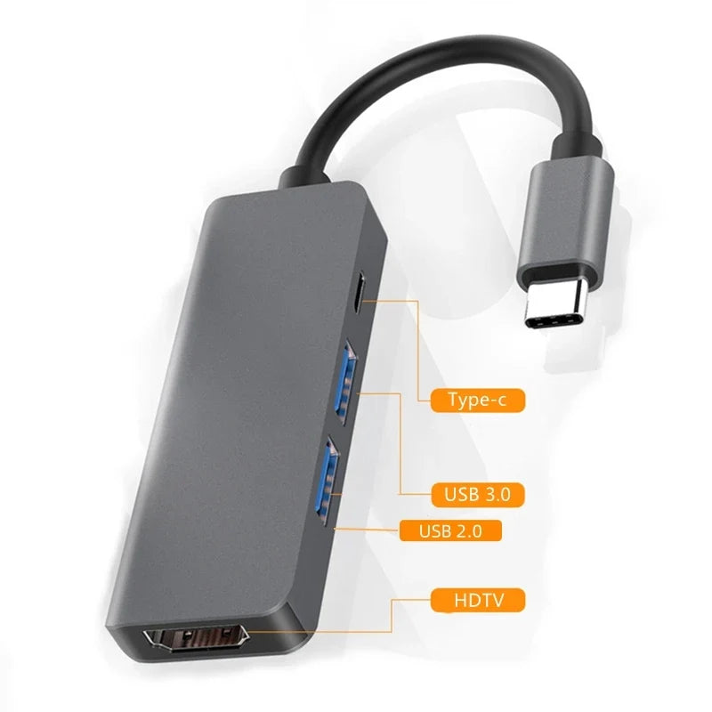 USB C Hub to 4K HDMI-Compatible USB 3.0 2.0 Type C PD Charging Dock for MacBook iPad Samsung S10 Dex TV Mouse Keyboard U Disk