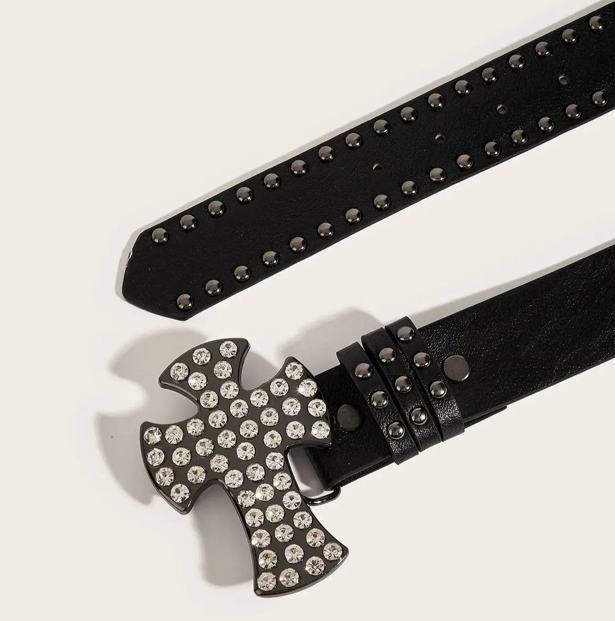 Gothic Punk Leather Belt  Metal Buckle Waist Strap Designer Luxury Female Decorative Waistband