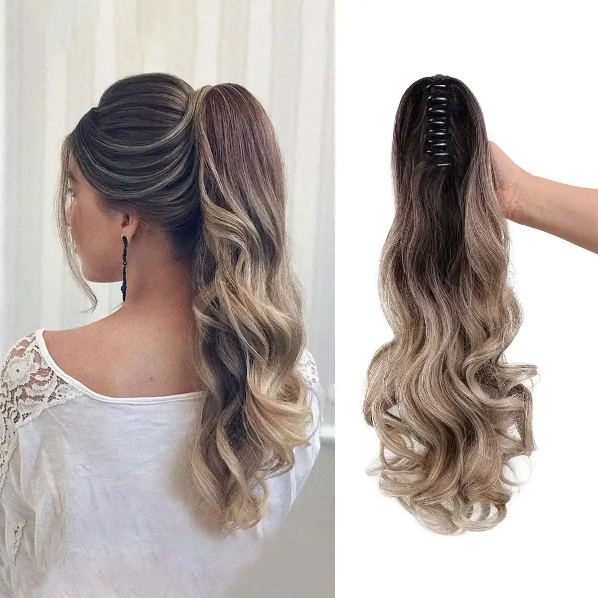 Claw Clip Wavy Ponytail