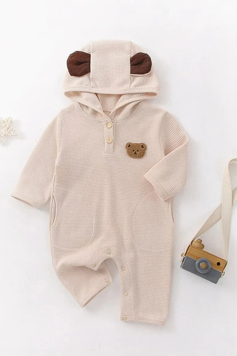 The Pointy Bear Knitted Hooded Playsuit