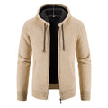 Cardigan Men's Sweater Zipper Hooded Fashion Warm Slim Fit Knitted Sweater