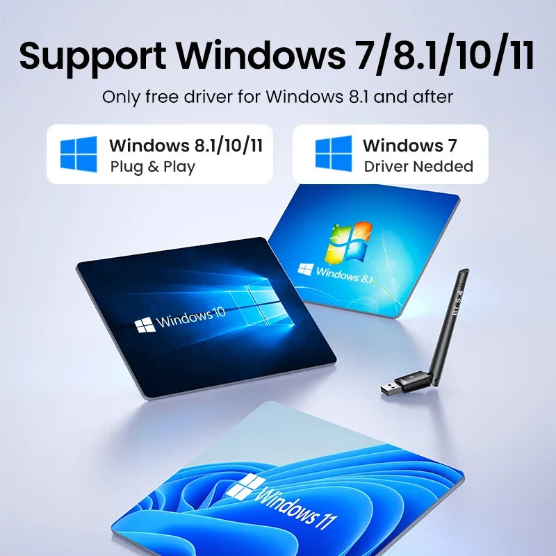 USB Bluetooth 5.3 5.4 Adapter 120M Dongle for PC Wireless Mouse Keyboard Music Audio Receiver Transmitter Bluetooth