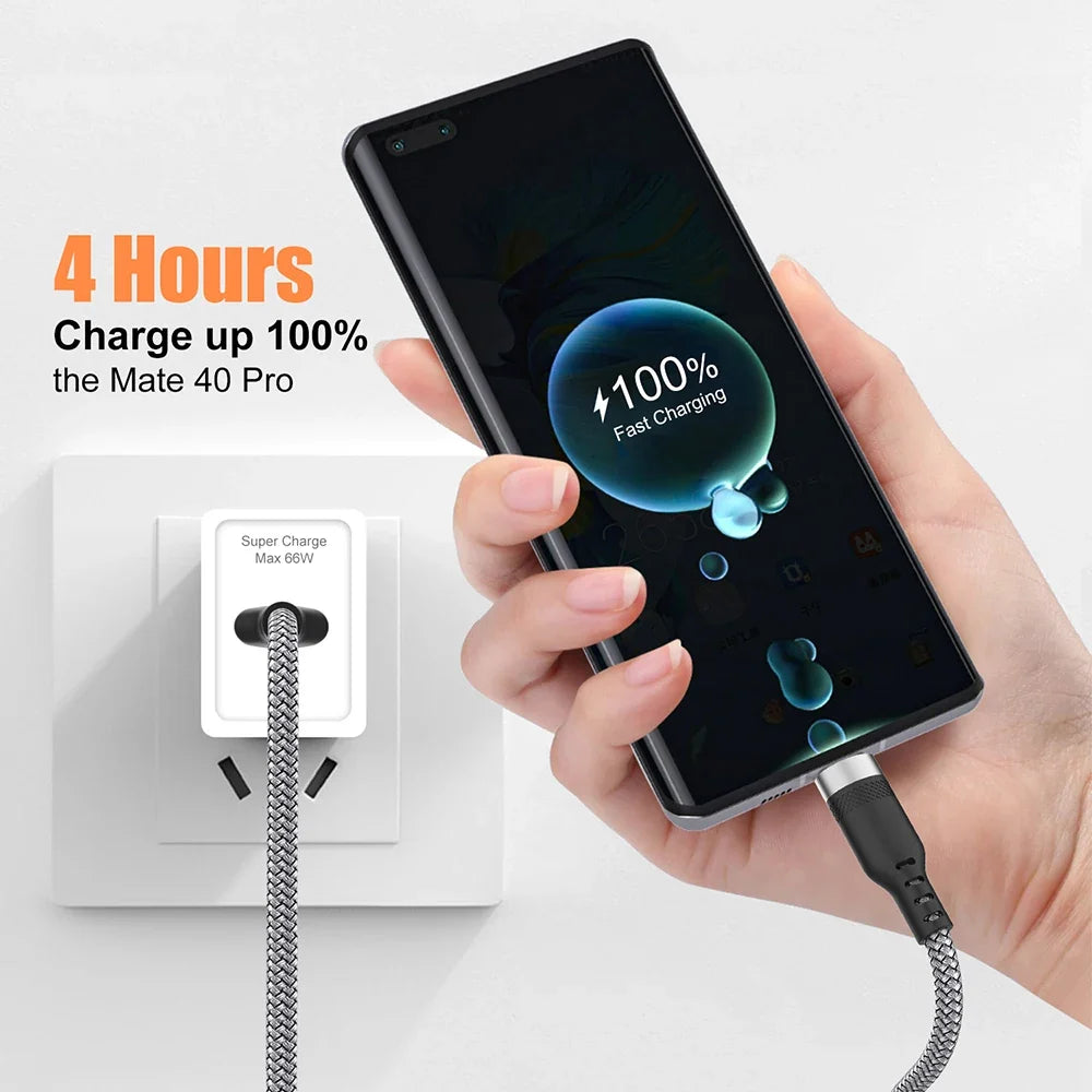 USB to Type C 6A Super- Charging Cable for camera and mobile