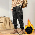 Cargo Cotton  Fleece Pants Men Winter Man Y2k Harem Tactical Pants  Multi-Pockets
