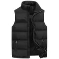 Men's Warm Puffer  Vest Jacket Winter Sleeveless Waterproof Zip Waistcoat Stand Collar Casual