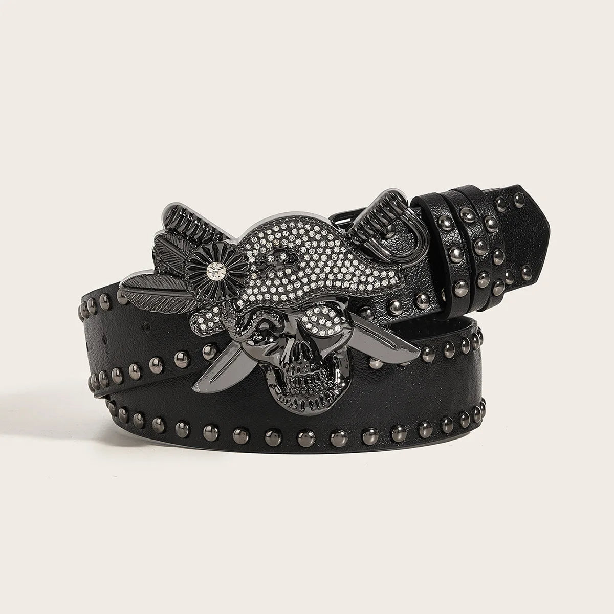 Gothic Punk Leather Belt  Metal Buckle Waist Strap Designer Luxury Female Decorative Waistband
