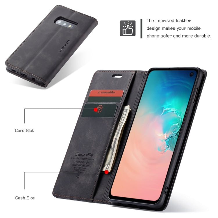 CaseMe-013 Multifunctional Retro Frosted Horizontal Flip Leather Case for Galaxy S10 E, with Card Slot & Holder & Wallet, For Galaxy S10 E
